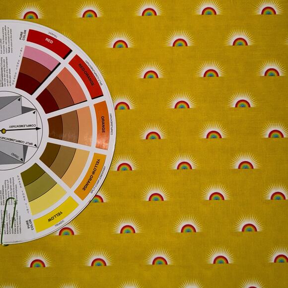 Free Spirit Tula Pink Daydreamer Sundaze Yellow Pineapple - 1 Yard - Rainbow - Picture 3 of 9